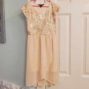 George Cream Gold Sequin Dress